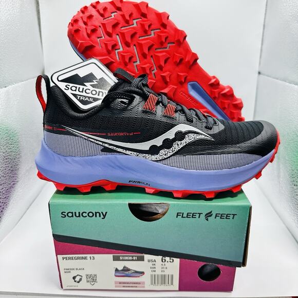 Saucony Peregrine 13 ‘Finesse Black’ Women’s Size 6.5 Running Shoe (S10838-91) - Picture 1 of 8
